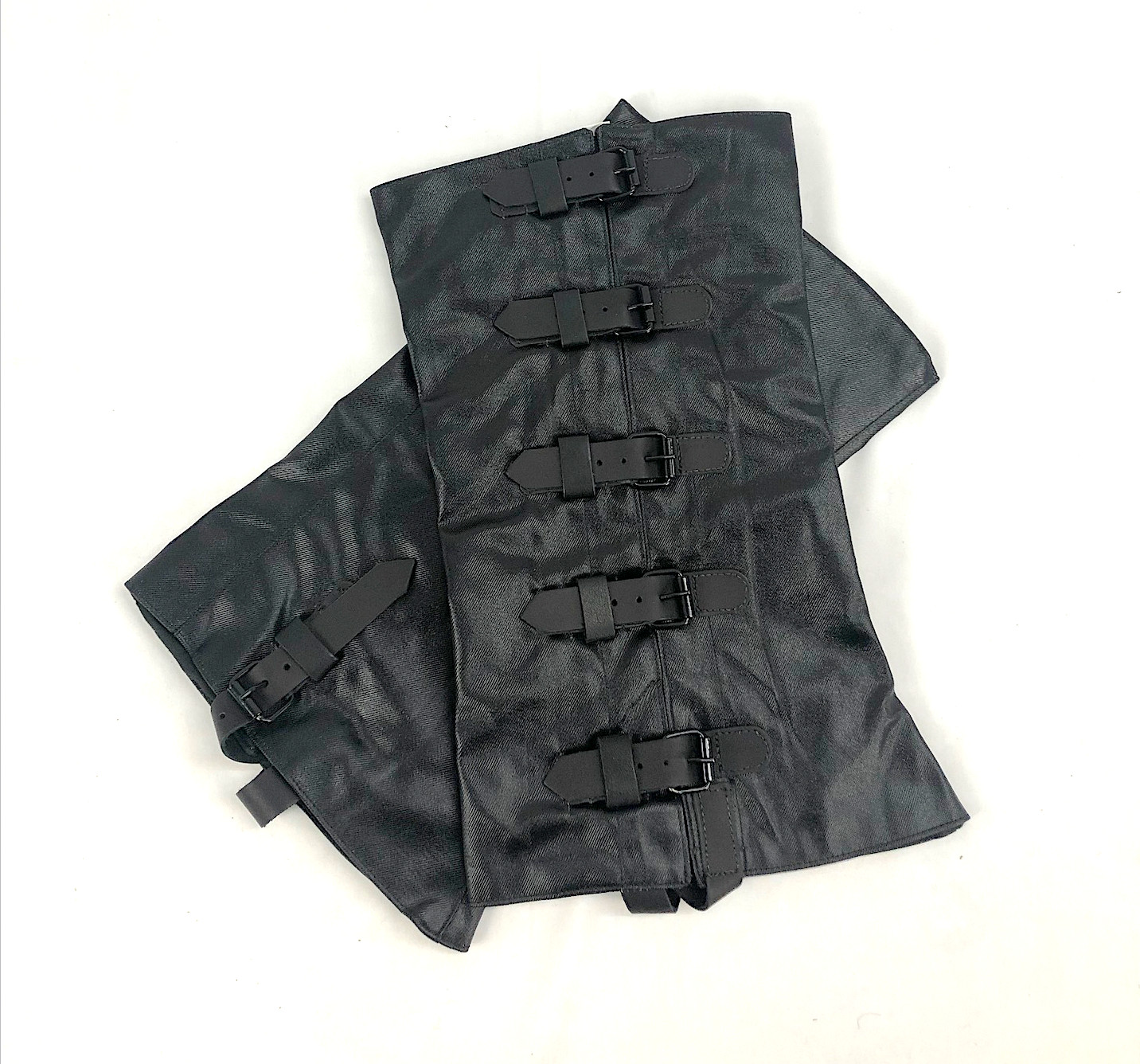 Civil War Gaiters / Leggings - Tarred Canvas with Buckle Closure - Size XL