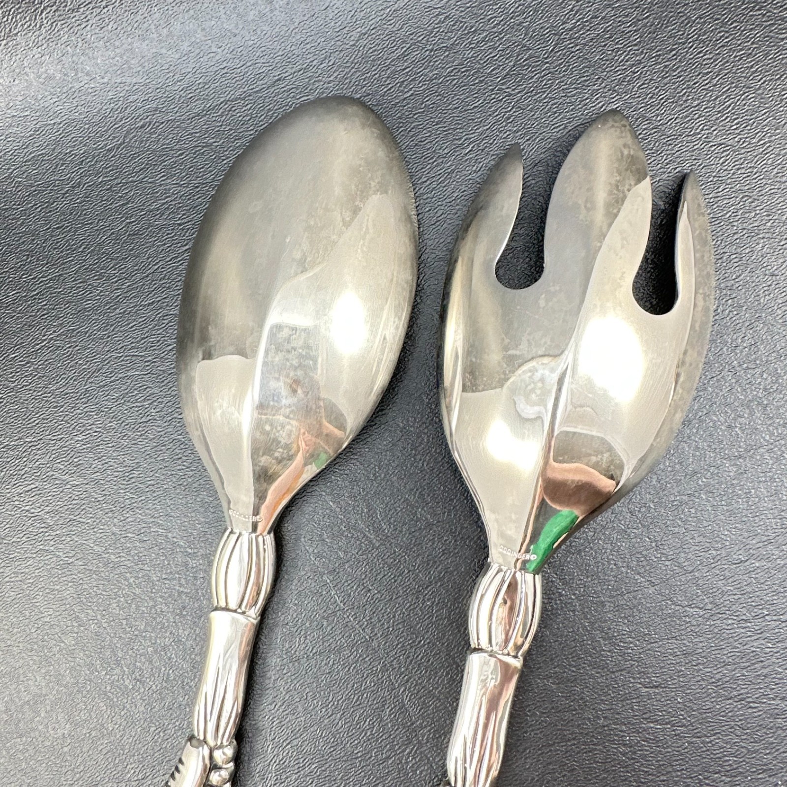 Godinger Silver Plate Turkey Serving Set Fork & Spoon Thanksgiving Dinner 13"