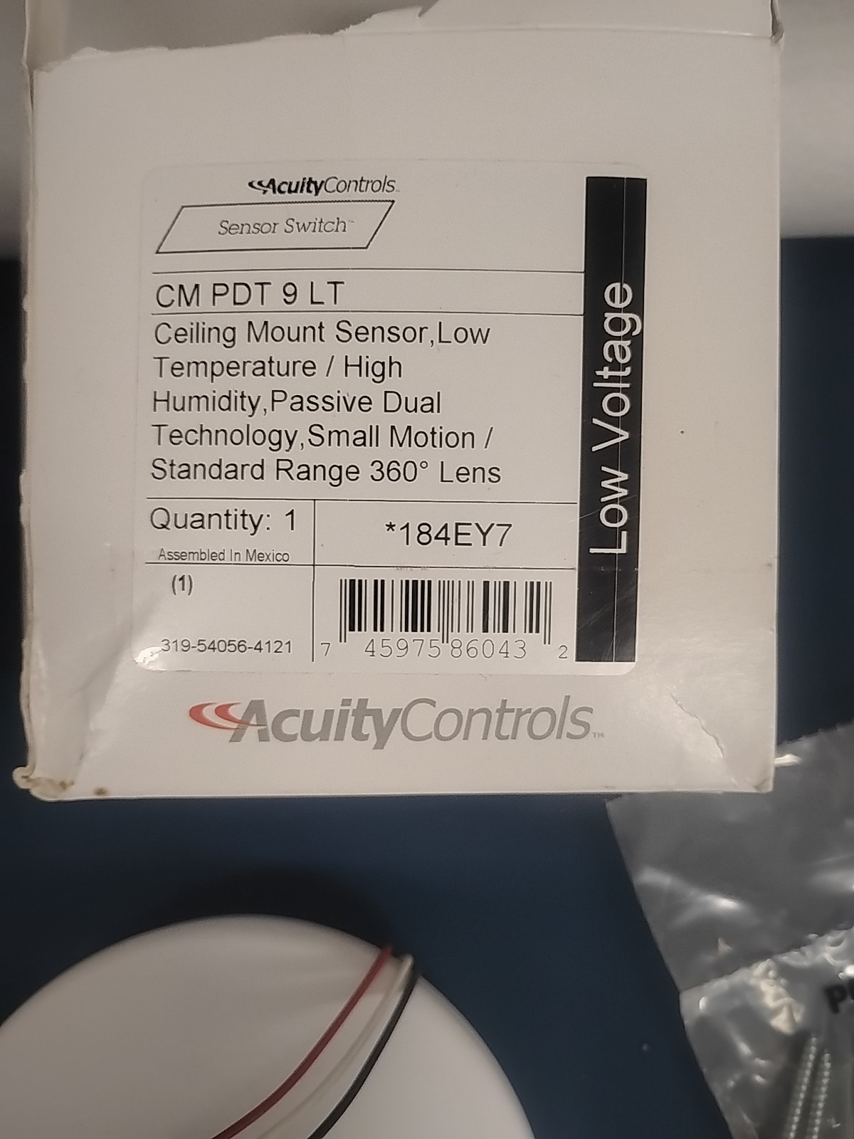 Acuity Controls CM PDT 9 LT Ceiling Mount Sensor Passive Dual Tech. 360 Lens.