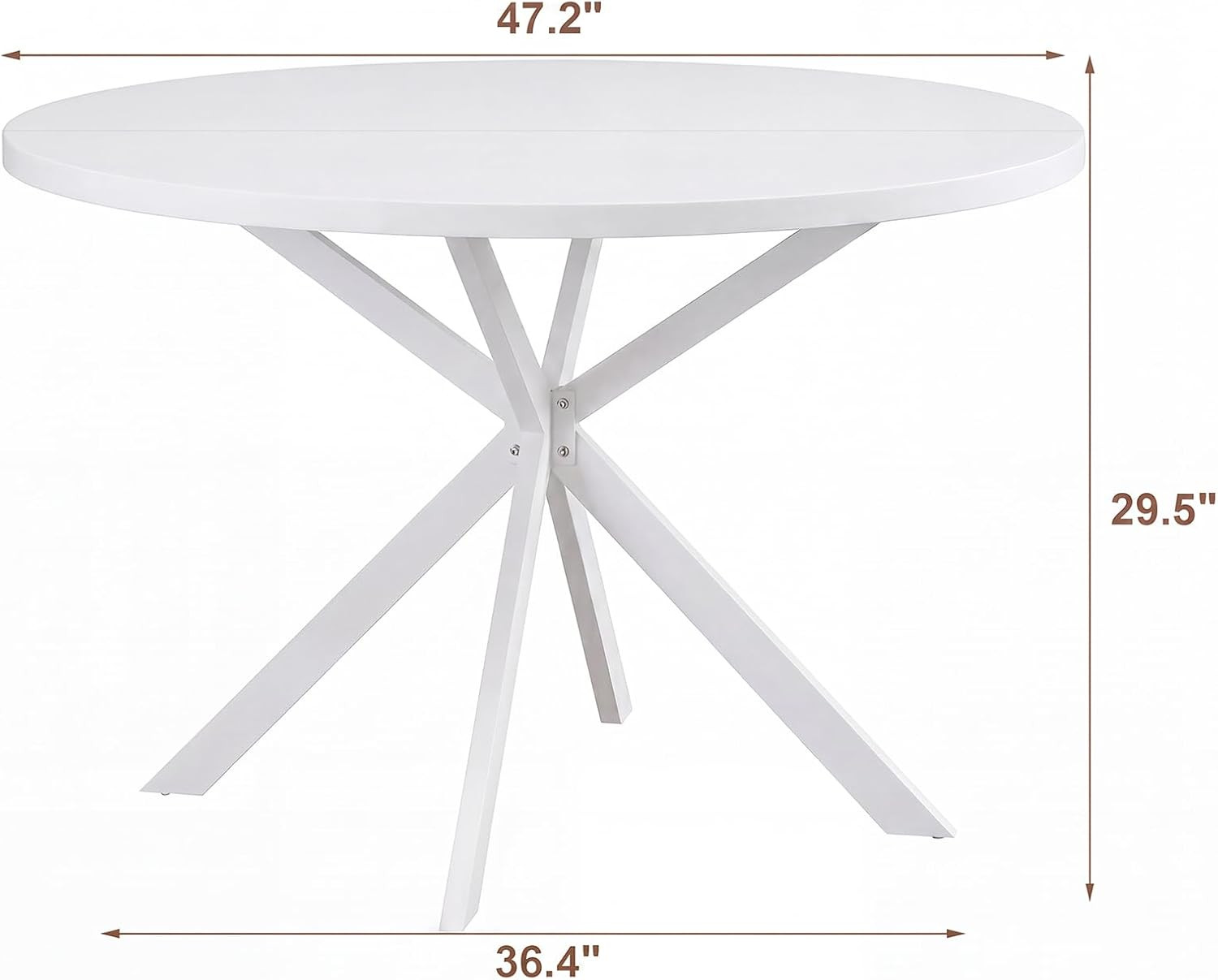 47.2 Inch round Dining Table for 4 | Farmhouse Wood Kitchen Table, Circle Dinner