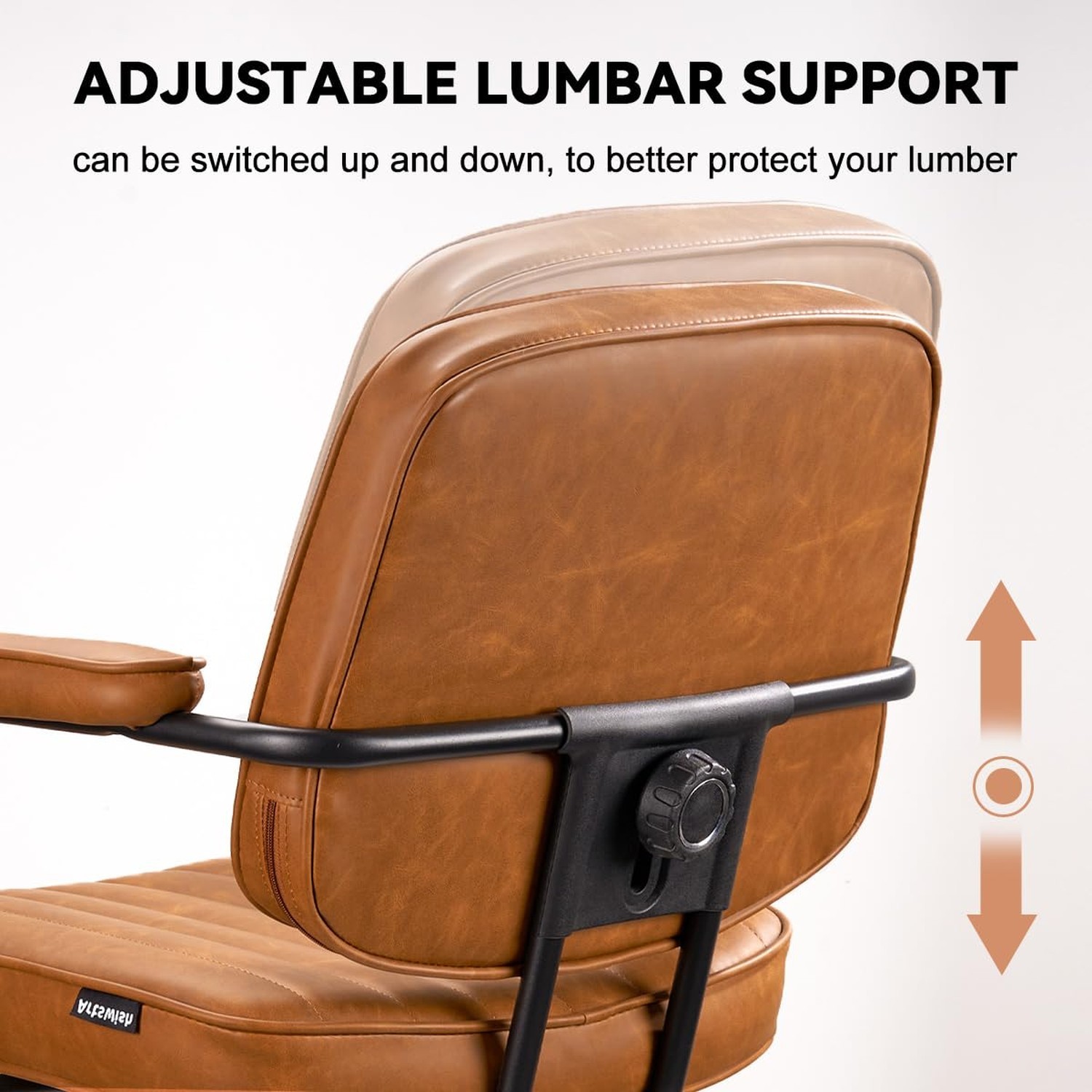 Artswish Mid Century Desk Chair Leather Office Chair Brown Office Desk Chair ...