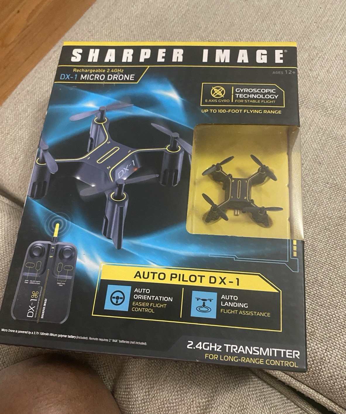 Sharper Image DX-1 Micro Drone Quadcopter 2.4GHz Auto Landing 100ft Range