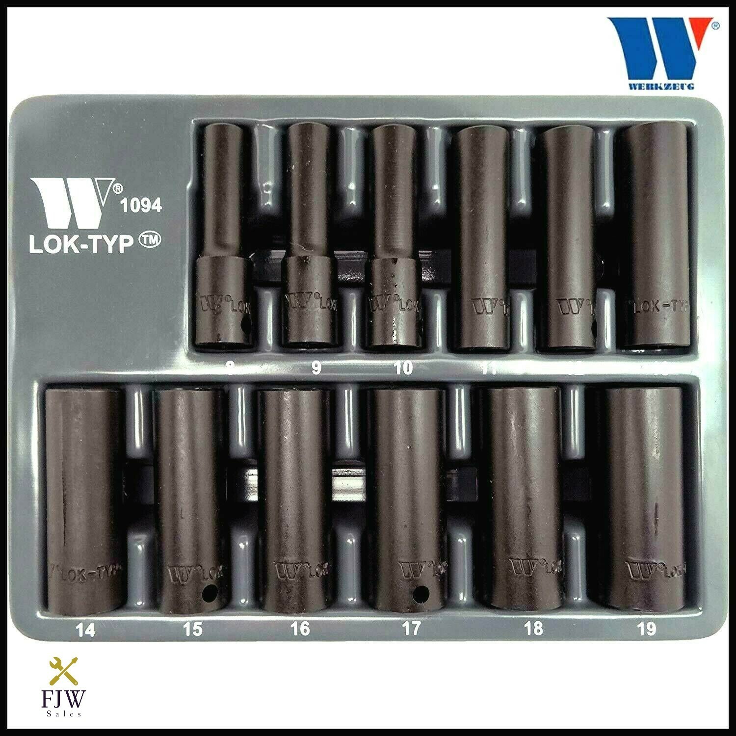 Welzh Werkzeug 3/8 Deep Impact Socket Set 12pc Lok-Typ Works On 85% Rounded Nuts
