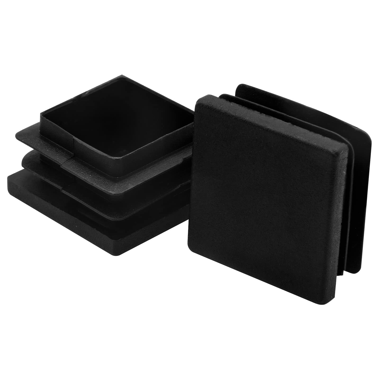 Jiozermi 4 Pcs 1-1/4" Square Plastic Plug, 1-1/4 x Inch, 4pcs Black