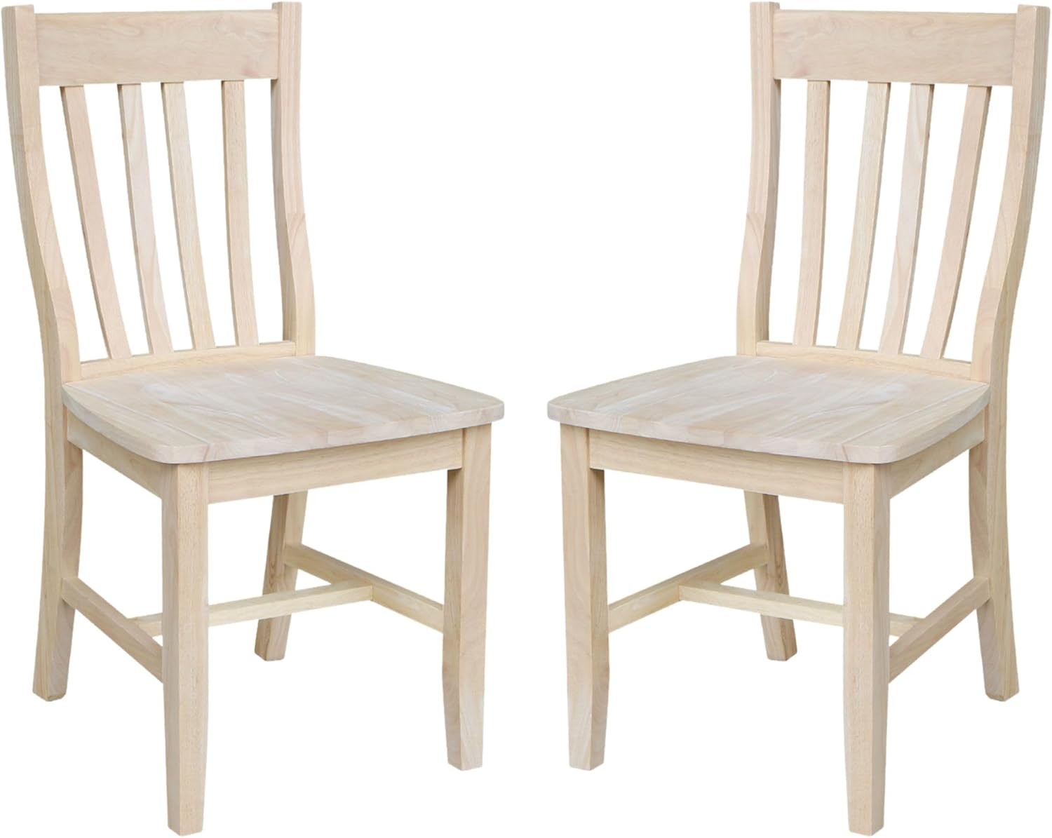 International Concepts Cafe Dining Chairs Solid Parawood Bistro Style Unfinished