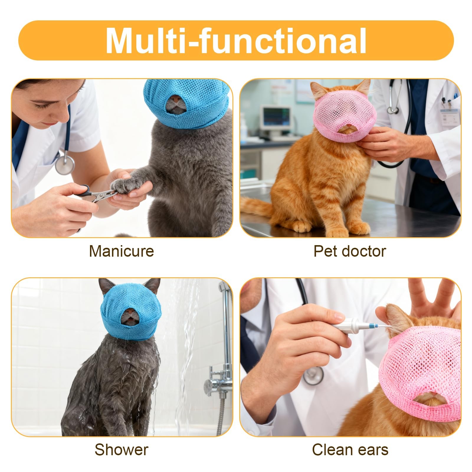 Bozales para gatos Bozales de malla transpirable con cubierta de malla suave