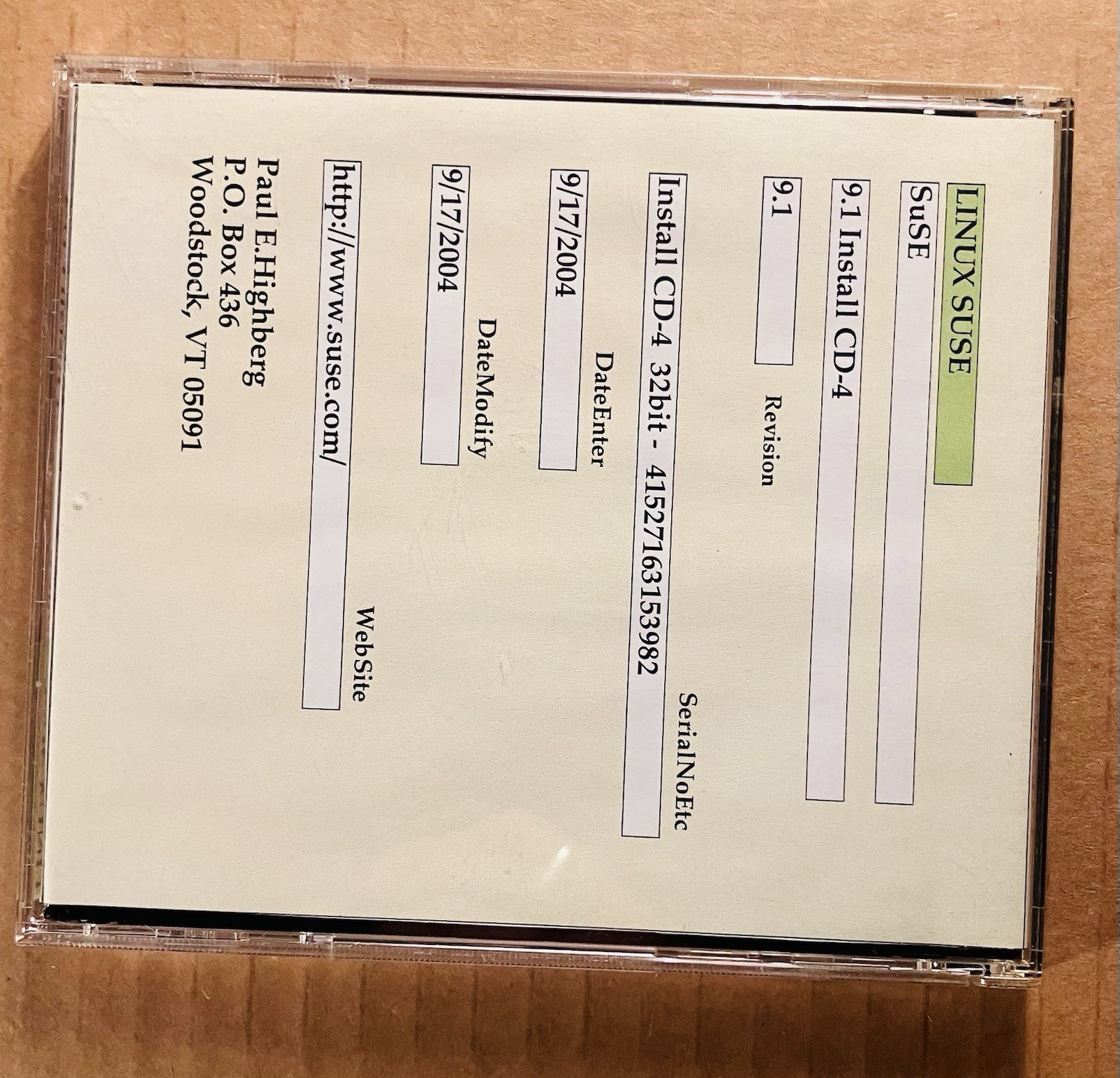 SUSE Linux Professional 9.1 Complete 5 Disc CD Set 2004 Vintage Software