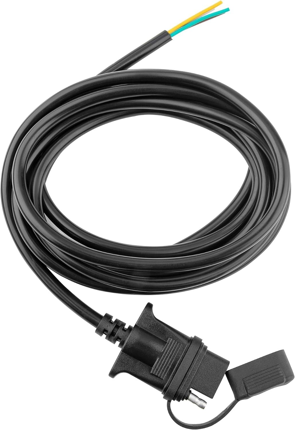Vehicle Side 4-Pin Flat Trailer Wiring Harness 9.5Ft, Heavy Duty 9.5 FEET