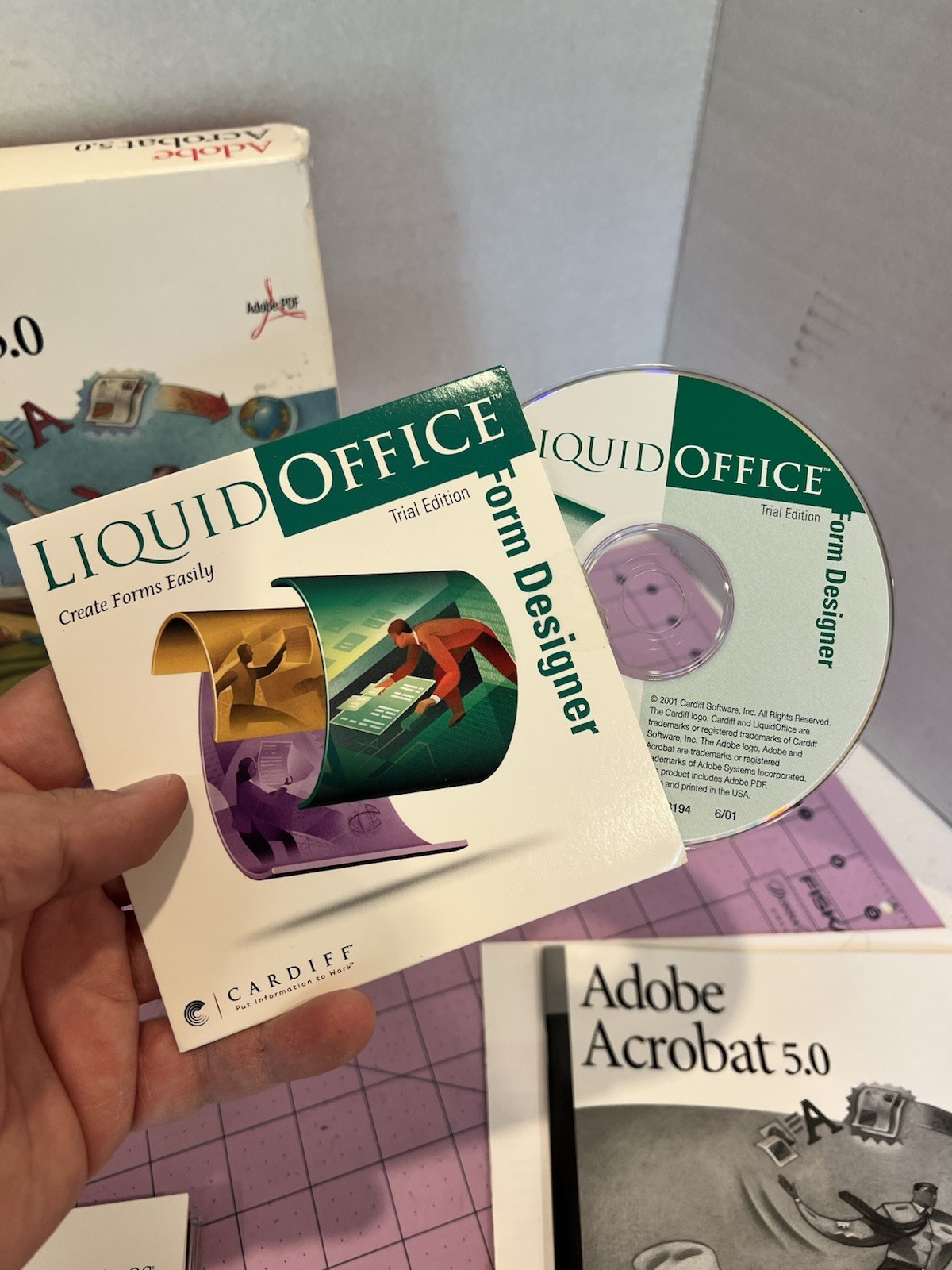 Adobe Acrobat 5.0 + Reader for PalmOS BIG BOX Windows XP 2000 RARE Complete
