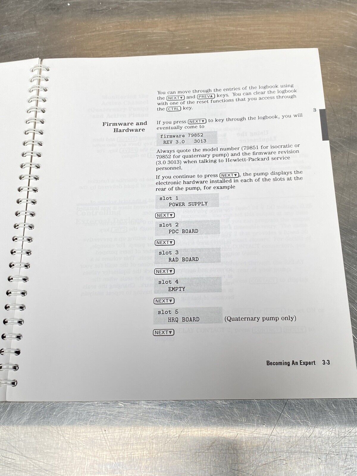Hewlett Packard HP 1050 Series Pumping Systems - Users Guide / Manual