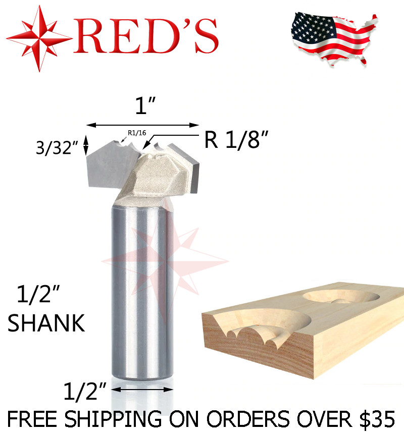 Tideway Carbide PRO LC09081608 1" Double Dragon Ball 1/2" shank router bit