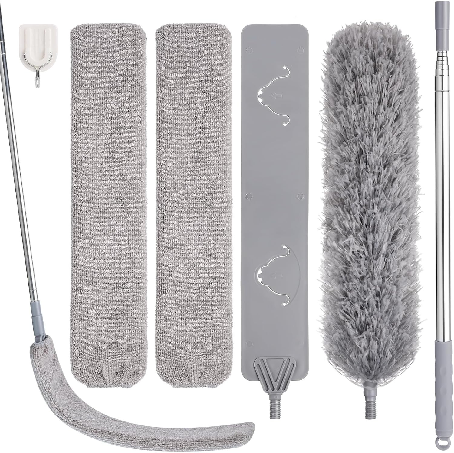 Feather Duster Set (4 Pieces), 30-100 inch Microfiber Retractable Gap Duster ...