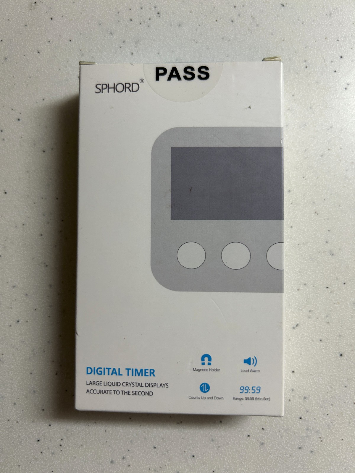 SPHORD Digital Timer, Large Liquid Crystal Display (Sealed)