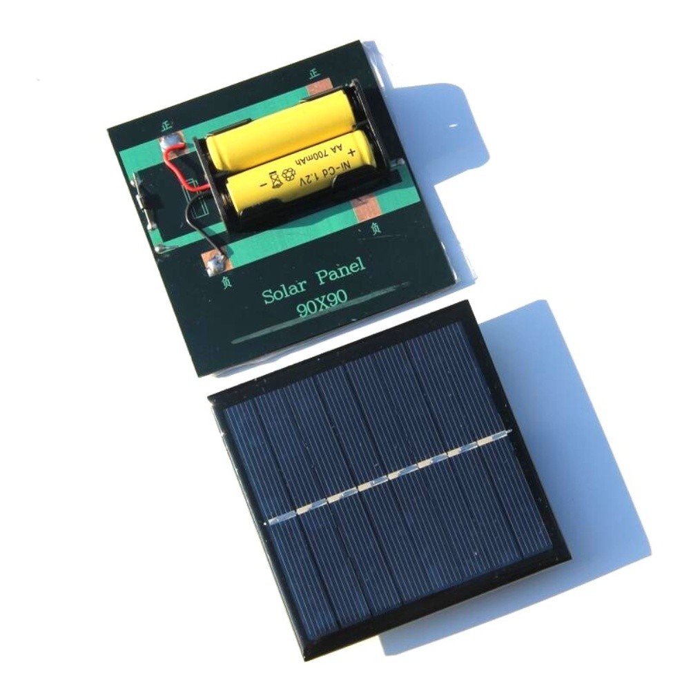 4V 1W Solar Panel Charger Compatible with Two AA Rechargeable Batteries