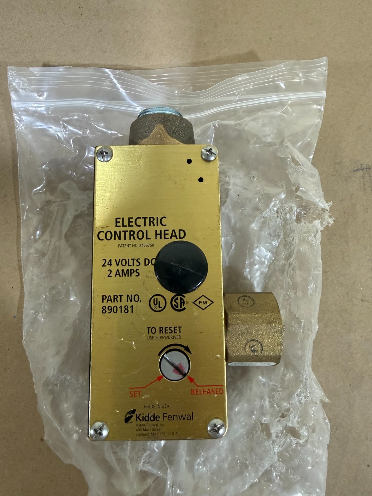 Kidde Fenwal 890181 Electric Control Head - 24V - 2A