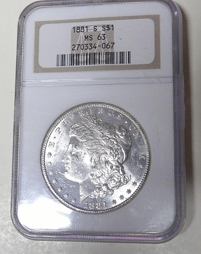 NGC MS63 1881-S Morgan Silver Dollar San Francisco Mint #270334-067