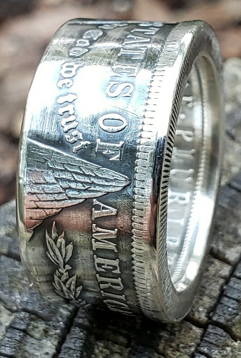 Real Silver Dollar Coin Ring size 14 1/2