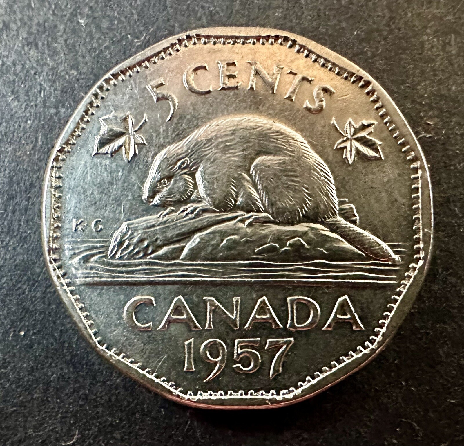1957 Canada 5 Cent Coin  Coin x 1 Ungraded