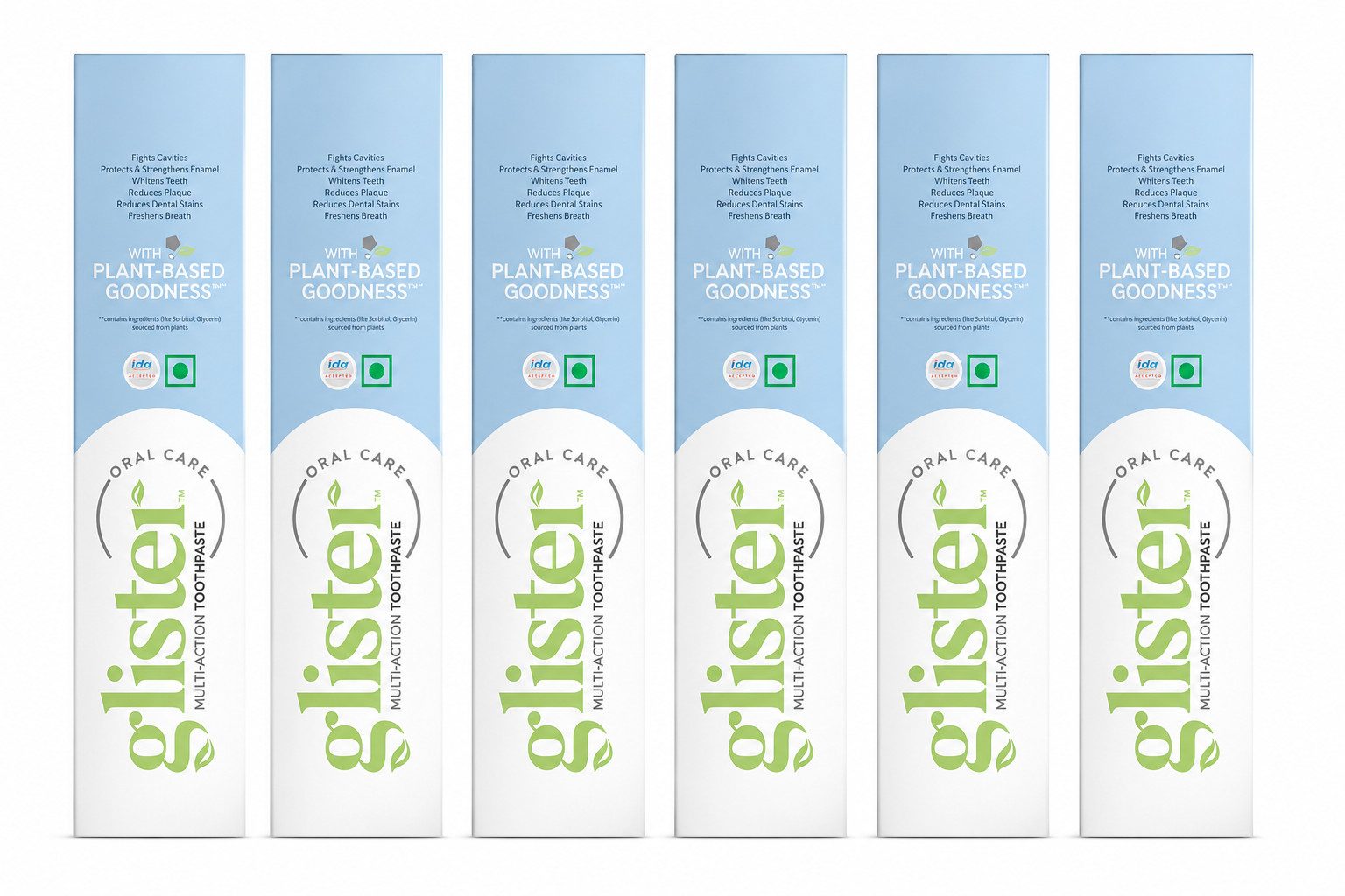 6x Amway Glister Toothpaste 200g Whitening Protection Clean & Fresh Breath