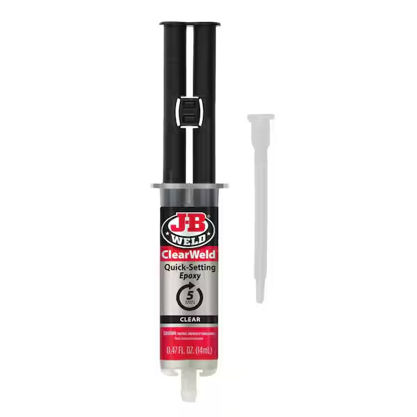 JB Weld 50114 ClearWeld Quick Setting Epoxy, Clear 0.47 oz.