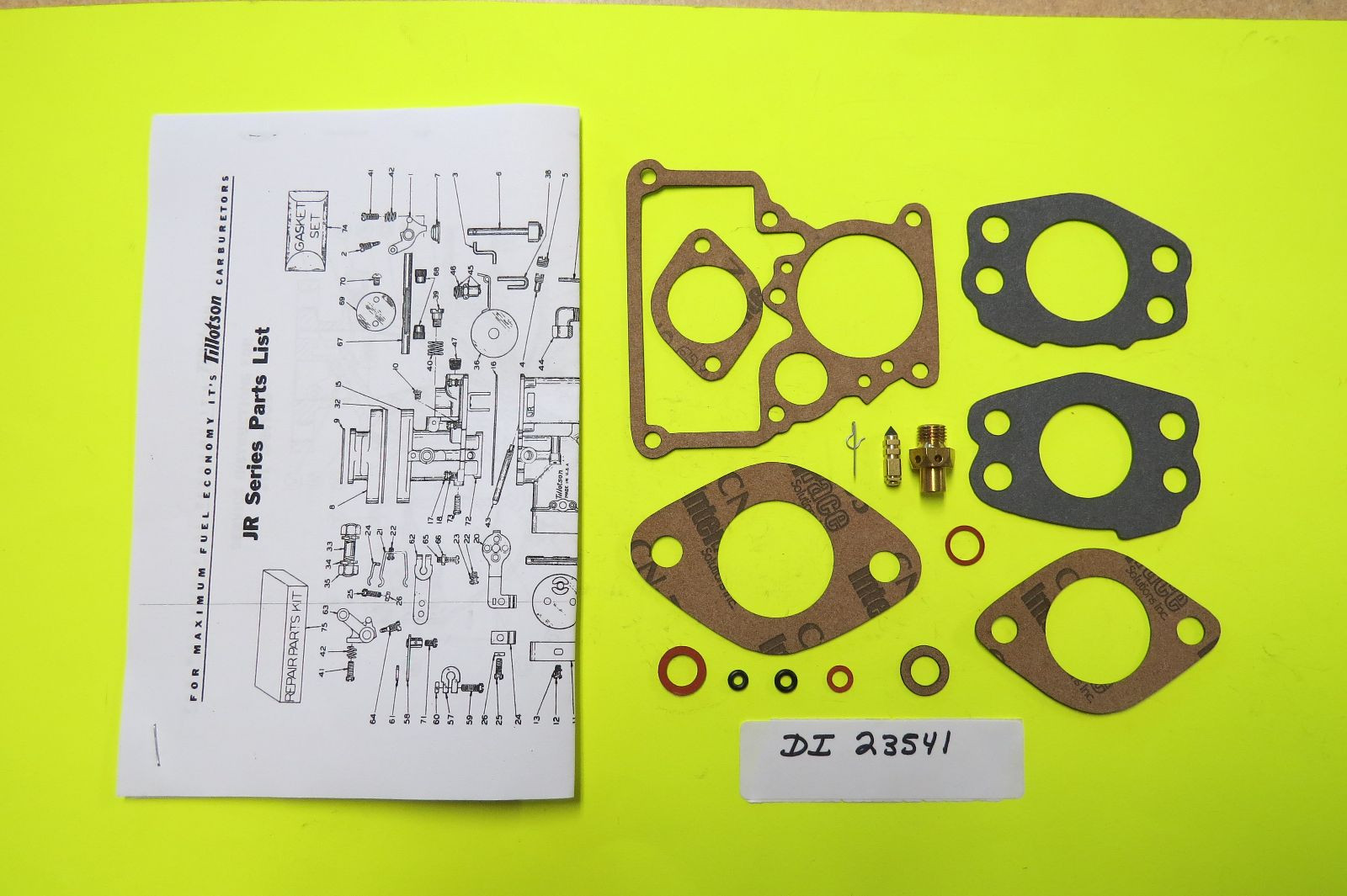 Tillotson Carburetor Repair Kit Carb JR1 JR3 JR5 Oakland Sedan NEW