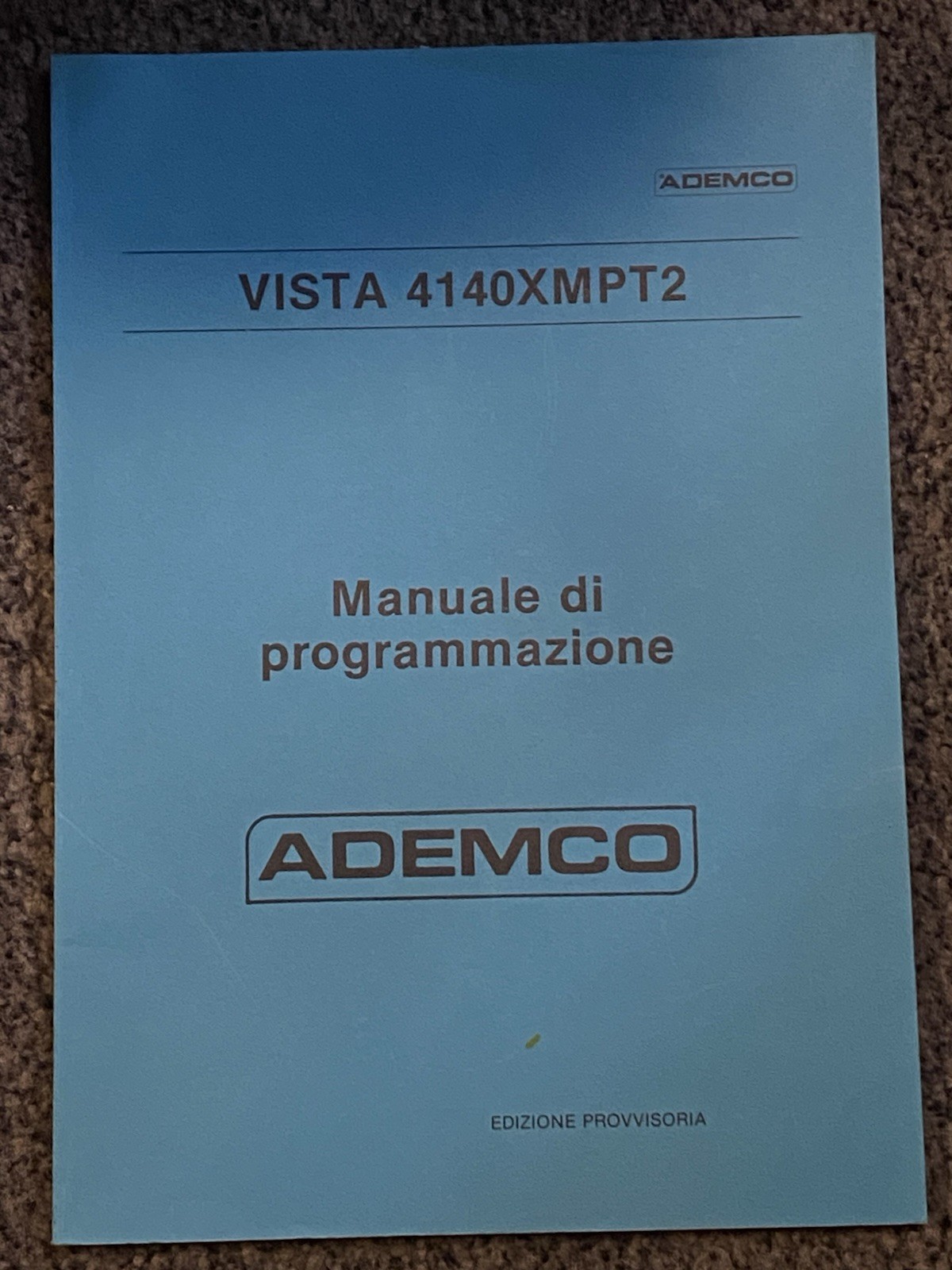 Vista 4140XMPT2 manuale di programmazionel ; programming manual