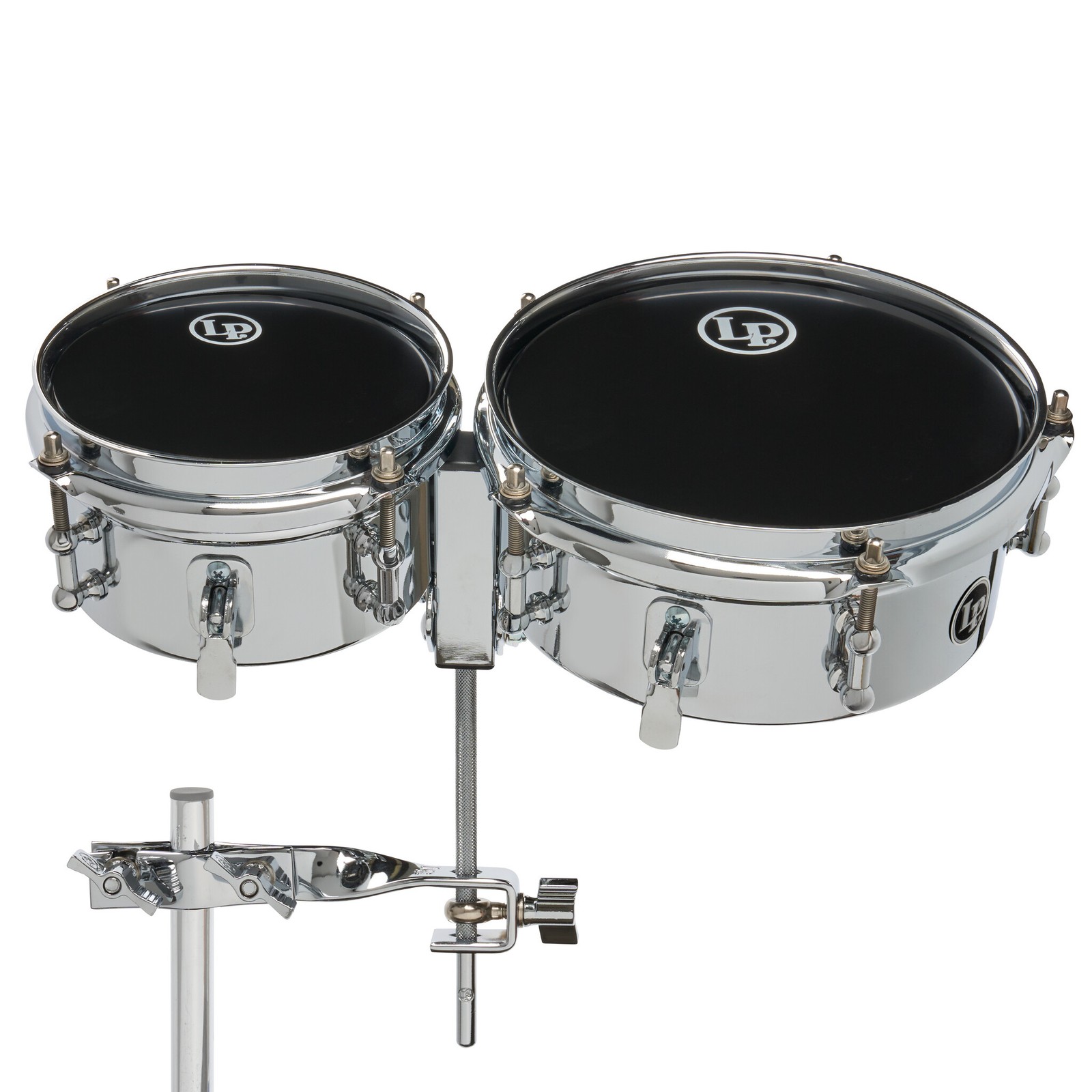 Latin Percussion LP845-K 6" and 8" Mini Snare Timbales with Mount - Steel