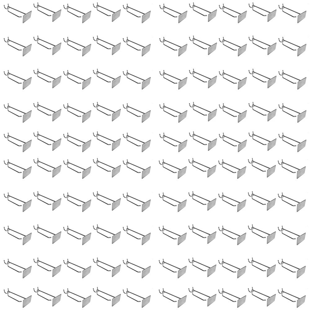 Chrome 4" Pegboard Metal Plate Scanner Hooks Retail Store Display