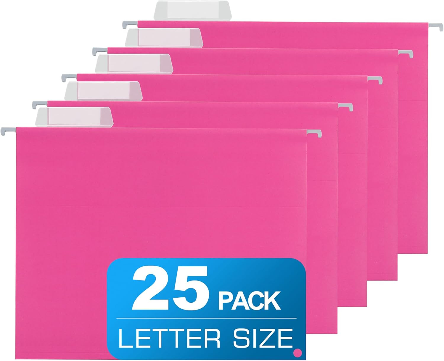 25 Packs Hanging File Folders Pink,Letter Size 8.5X11,Hanging File Folders with