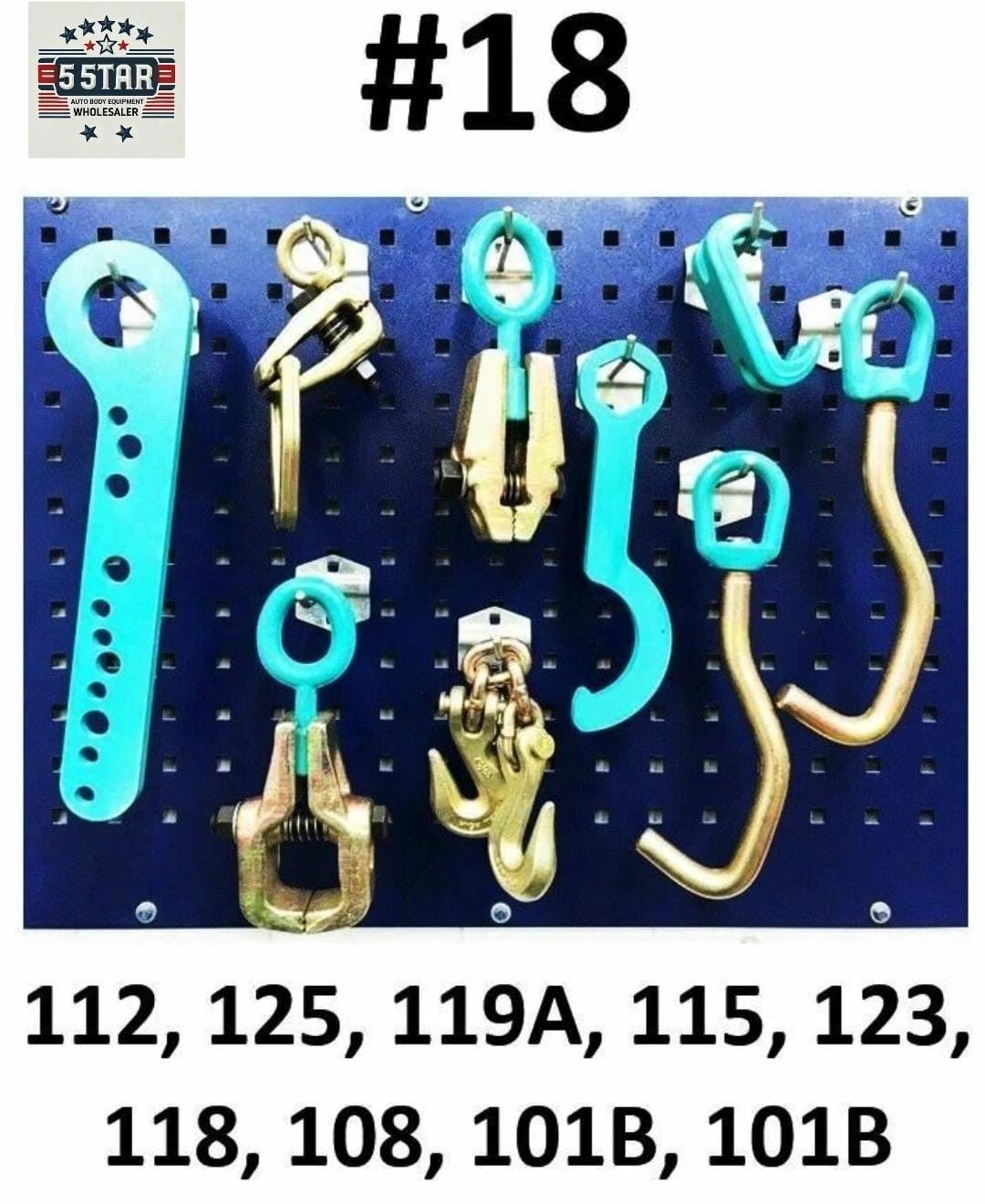 SET#18 AUTO BODY FRAME MACHINE 9 PIECE TOOL AND CLAMP SET SPECIAL PRICING