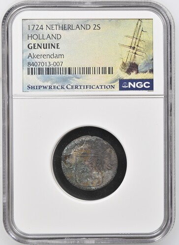 1724 Holland 2S Shipwreck Akerendam NGC Graded GENUINE