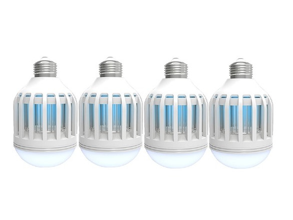 4 Pack ZapMaster 2-in-1 LED Lightbulb Bug Zapper ZM400 Insect Mosquito Fly Zap