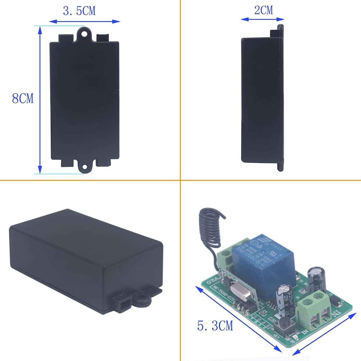 12V Wireless Remote Control Relay Switch,433MHz 10A Wireless Switch | Remote ...