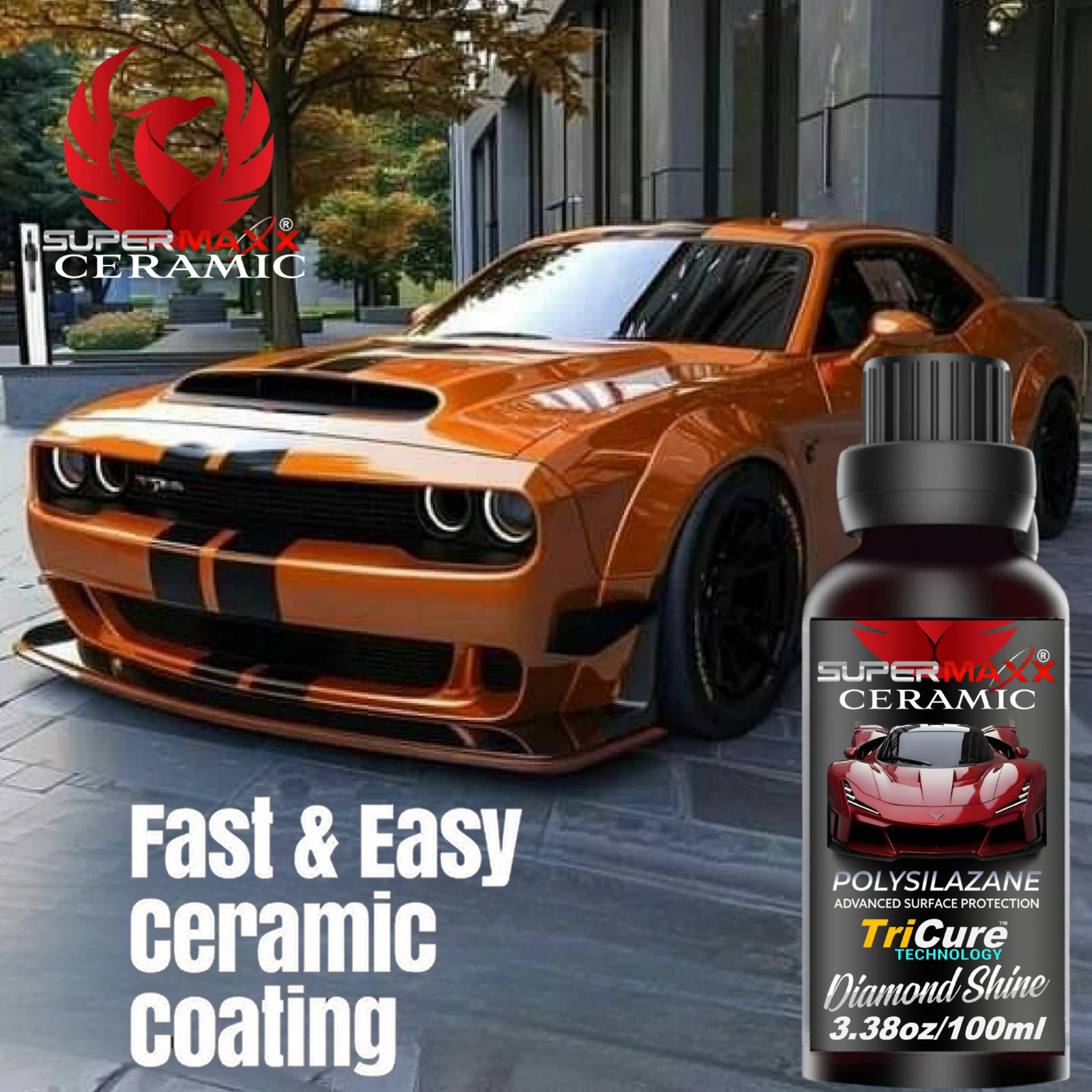TRIPLE STAGE CURE 'TRICURE' CERAMIC CAR COATING 'PAINT PROTECTION" - 100ml 'KIT'