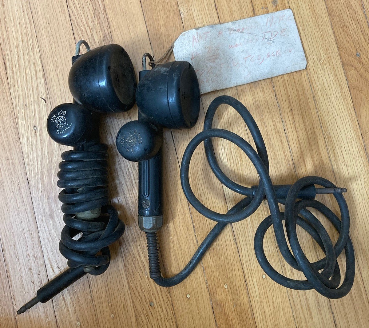 2 Vintage Shure SW-109 Military Microphones wwii army tank