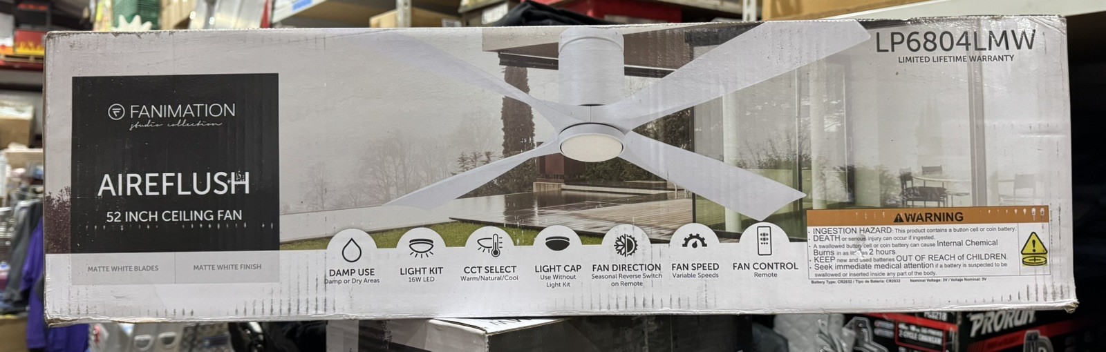 Fanimation Studio Collection AireFlush 52” Ceiling Fan LED White - NEW!!!