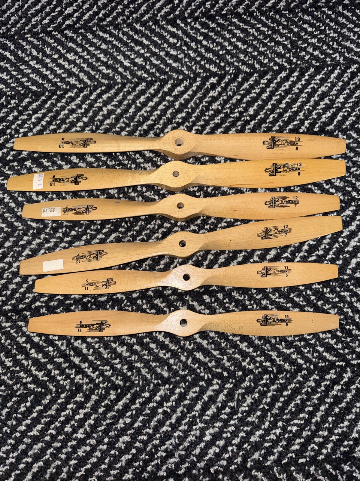 Brand New Lot Of 6 Zinger Wood Propellers prop