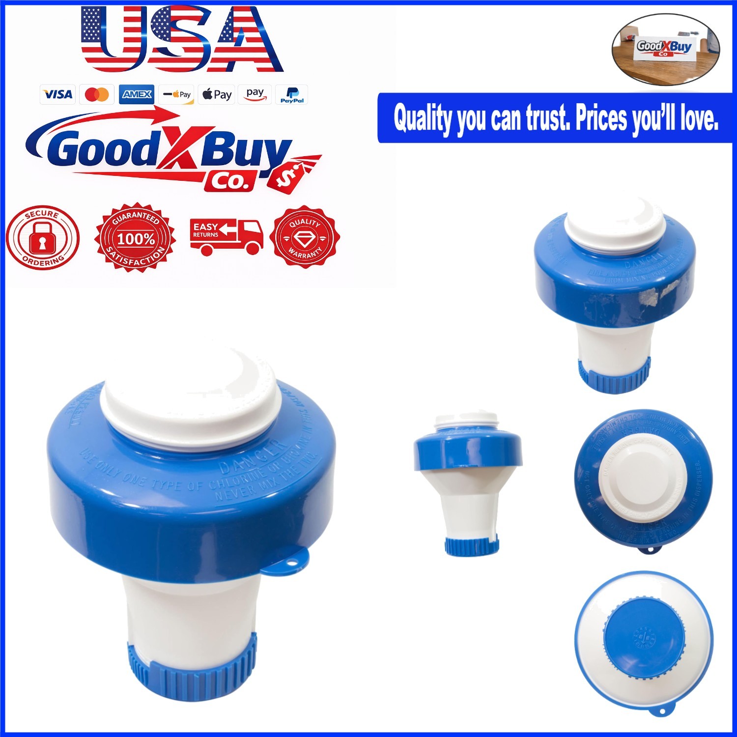 Pool Spa Floating Tablet Dispenser 332 for 1 Inch Tabs Holds 11 Oz Pack of 12