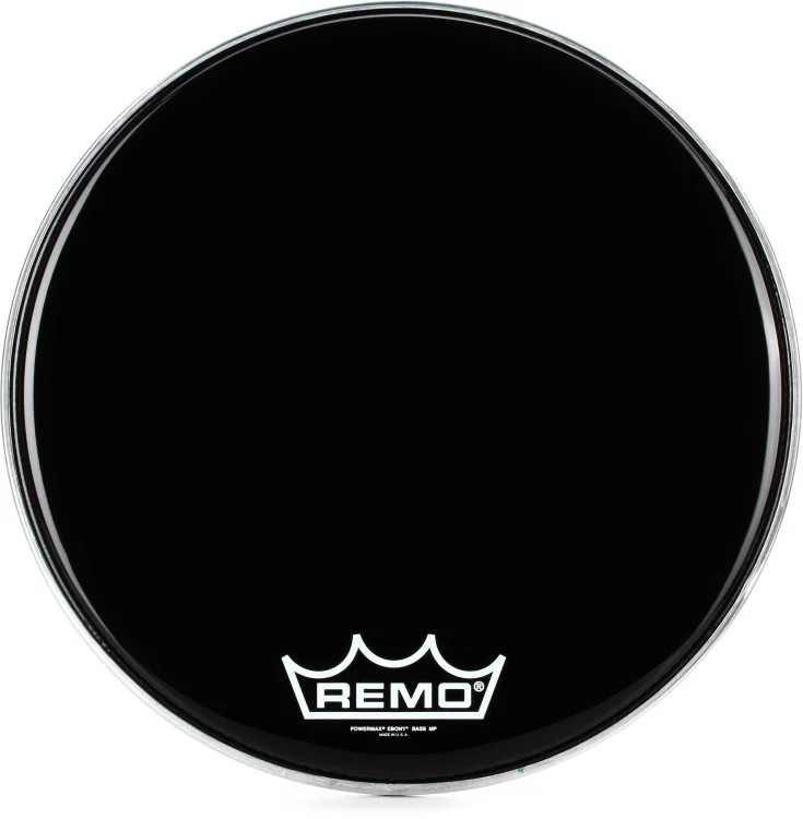 Remo Powermax Ebony Crimplock Bass Drumhead - 20 inch