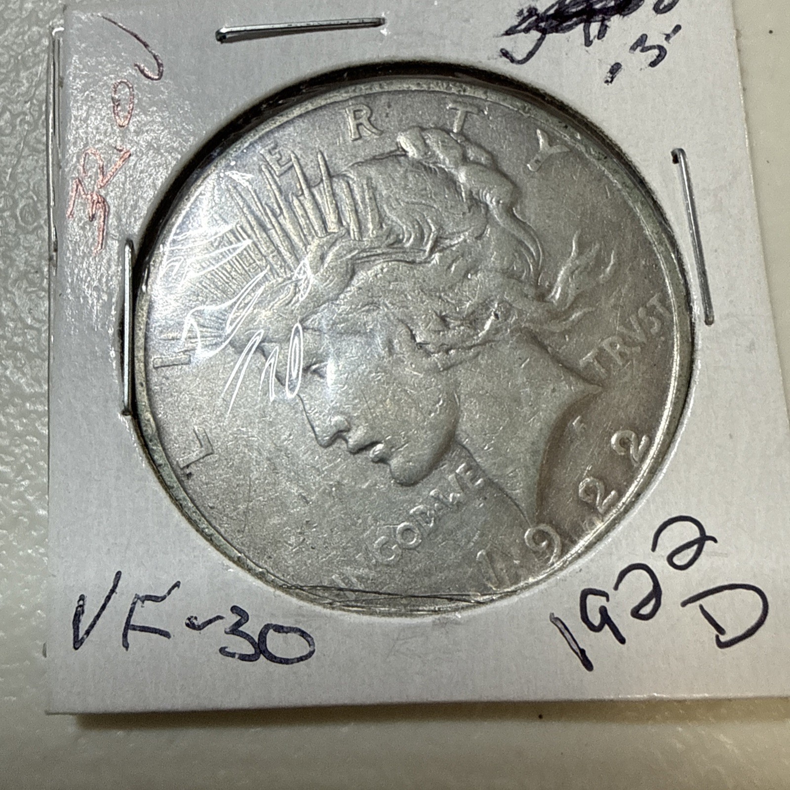1922-D Peace Dollar In VF Condition