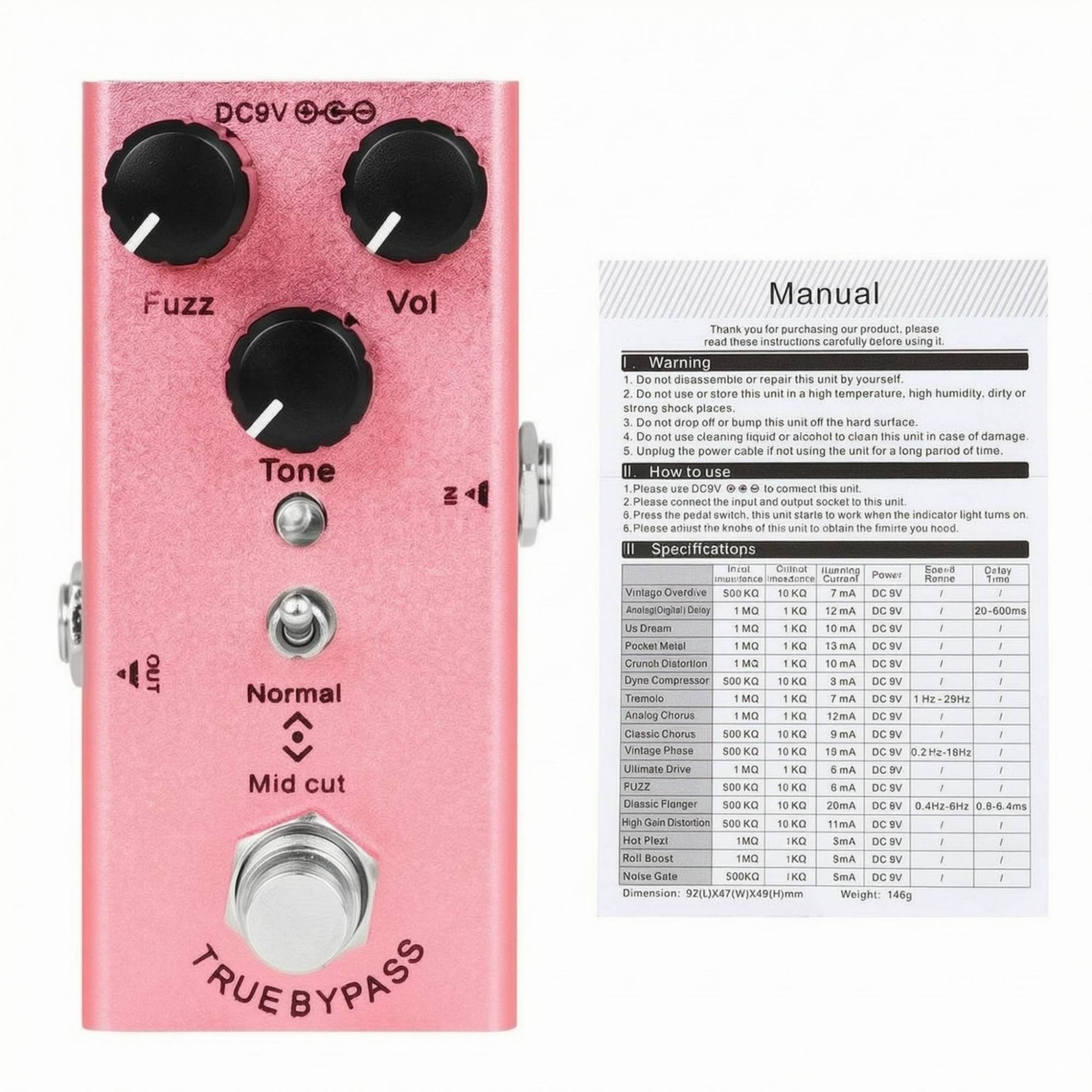 Guitar Fuzz Pedal True Fuzz Pedal Toggle Switch