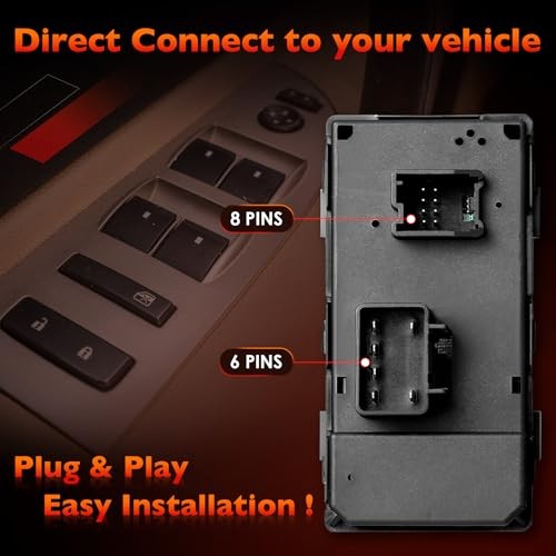 Fits Silverado & Sierra 1500 2500HD 3500HD - Driver Side, Master Window Switch
