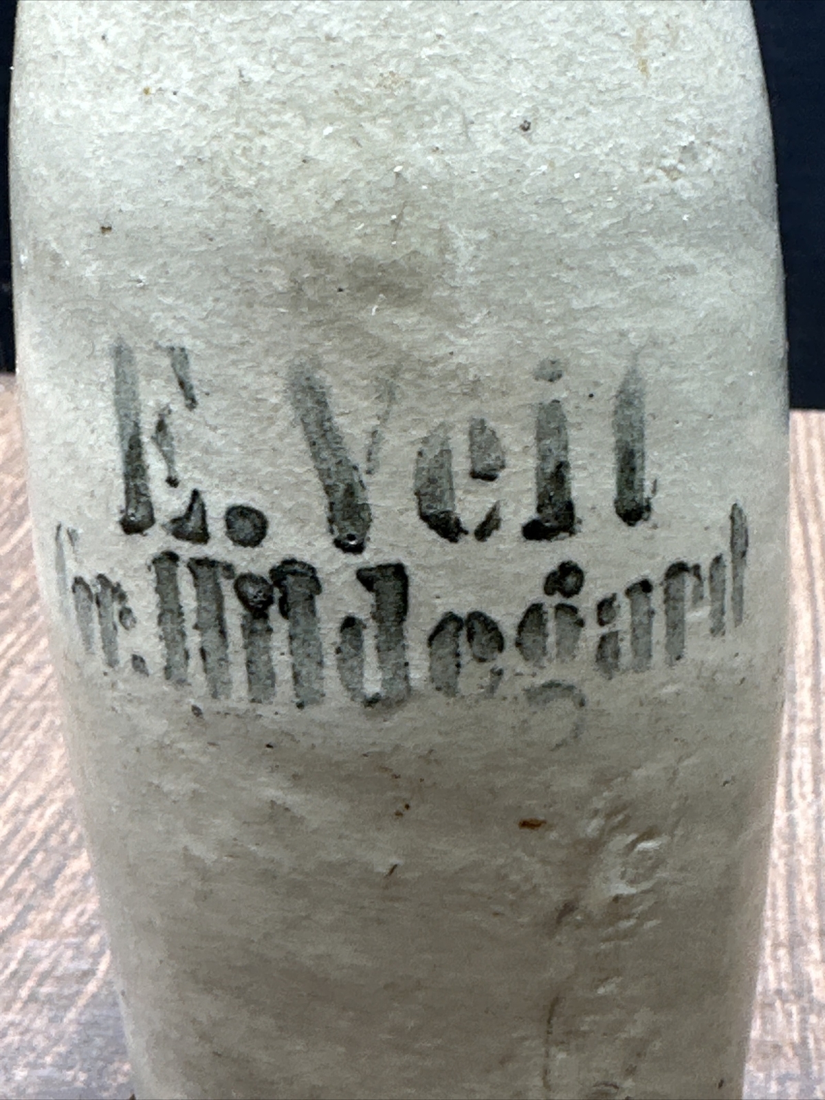 Vintage Glazed E.VEIL STONWARE BOTTLE