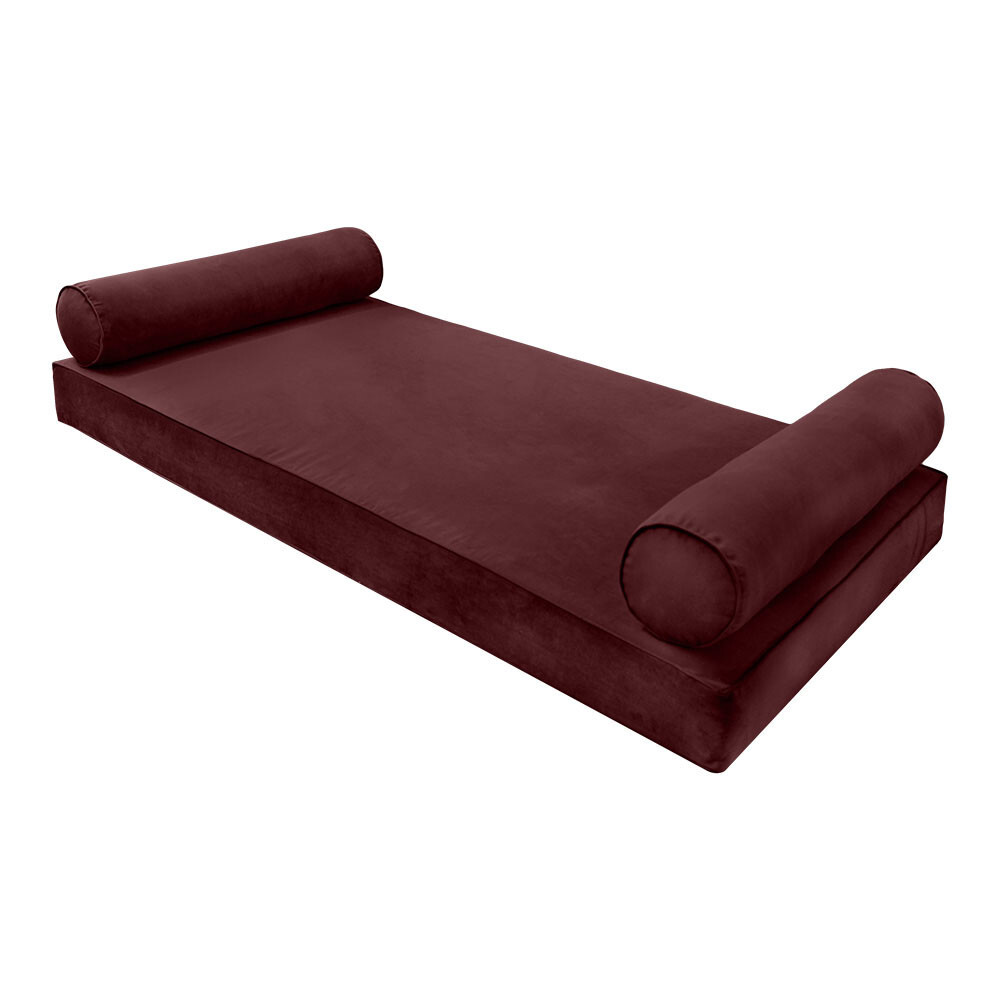 |SLIPCOVER ONLY| V5 Velvet Indoor Daybed Mattress Pillow Pipe Trim Twin AD368
