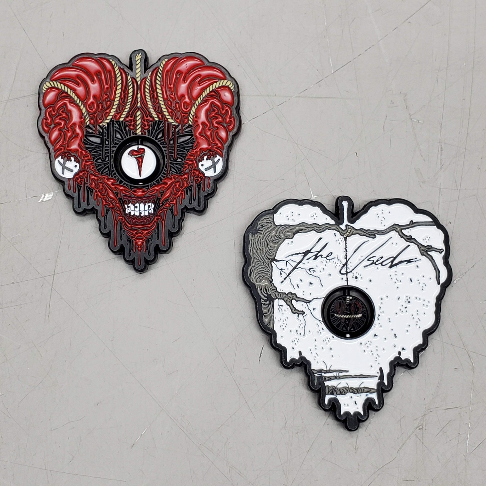 THE USED (2 Pack) In Life and Death Heart Medallion Collector Coin 2" Red / Whit