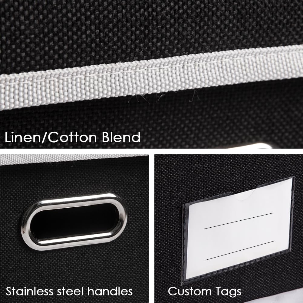 Large Foldable Storage Box with Lid [1-Pack] Fabric Collapsible Storage Bin O...