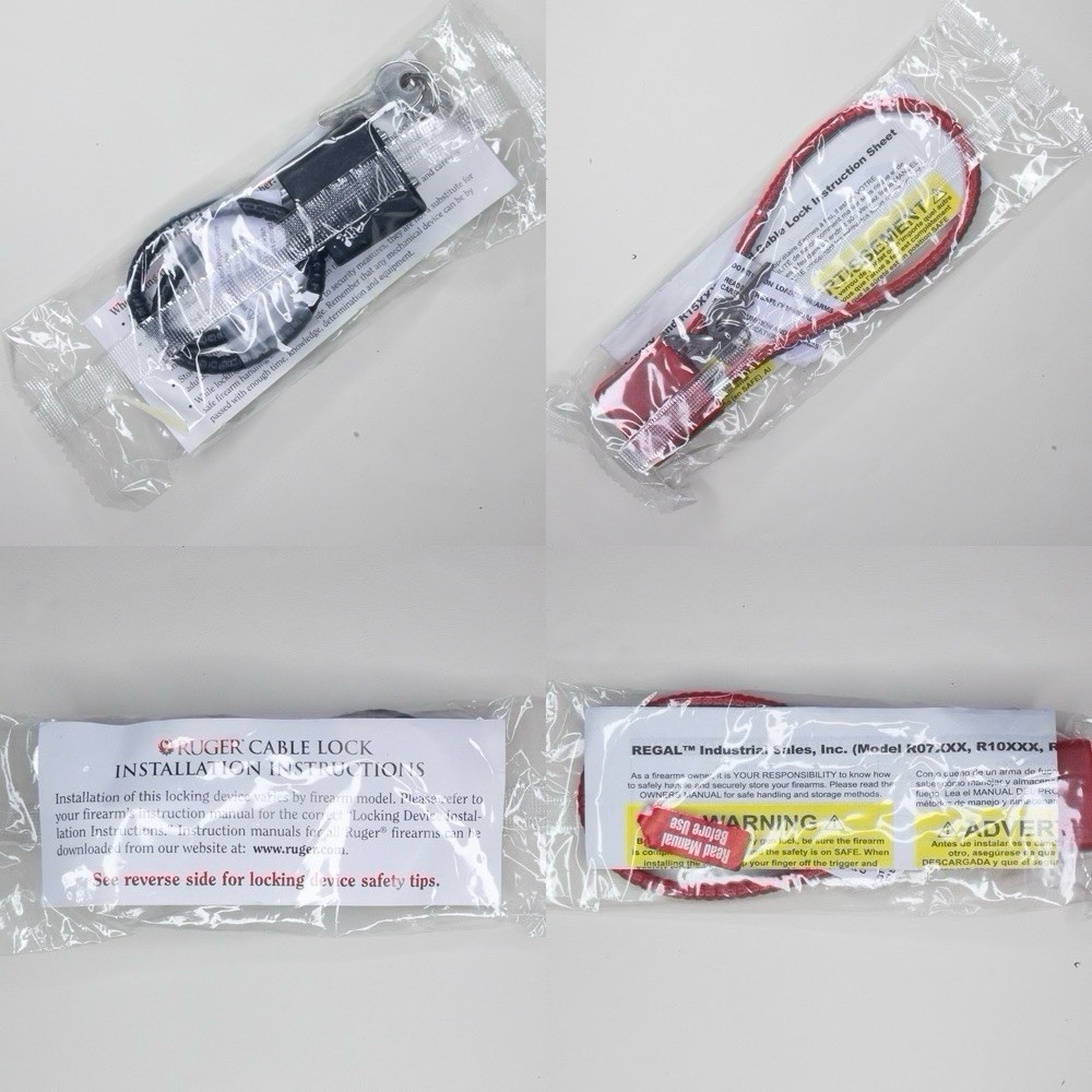 Lot of 6 Gun Locks – 3 Ruger Cable Padlock, 3 Regal Cable Padlock NEW SEALED