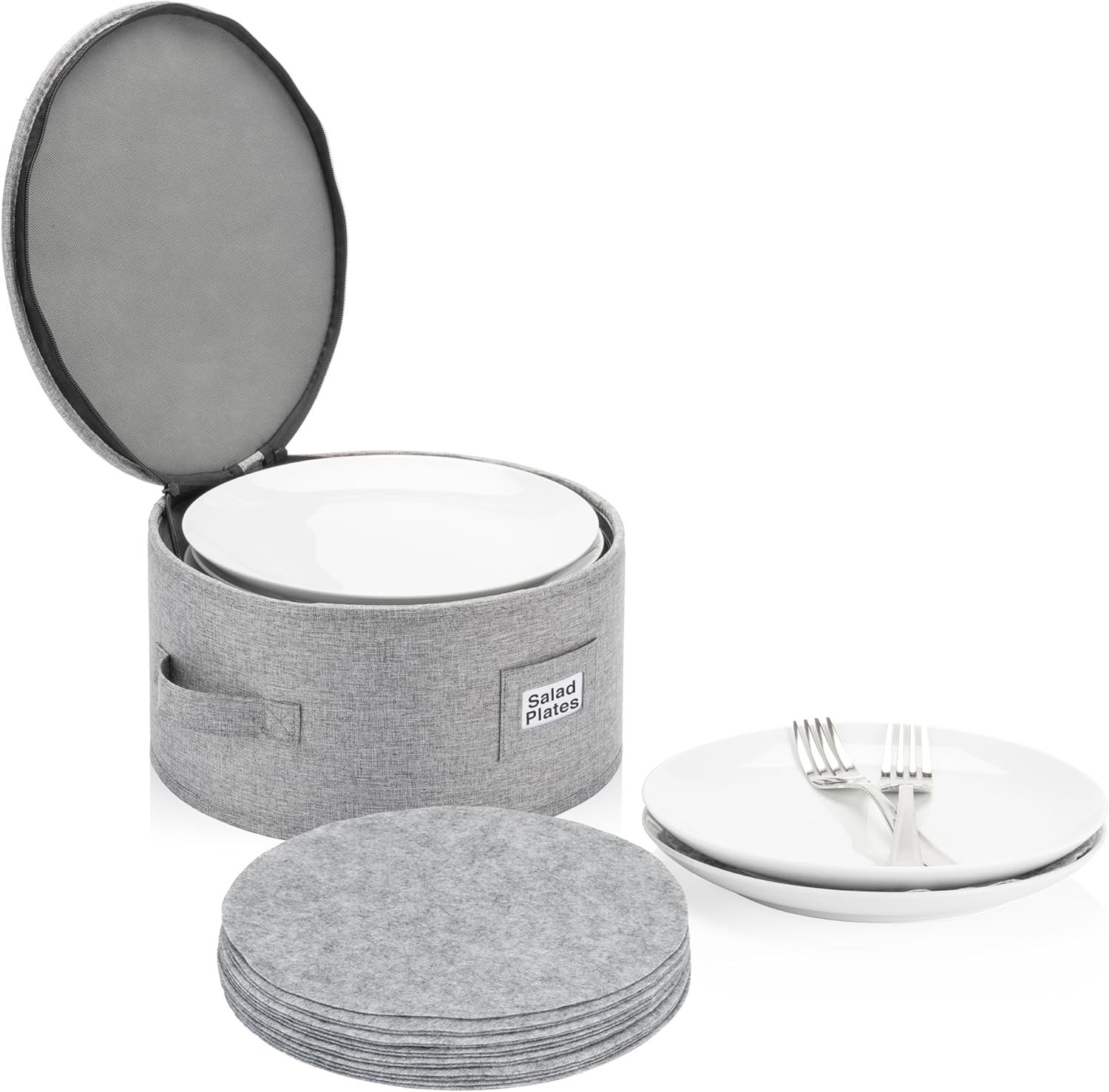 Durable Salad Plate Case - Padded, Stackable, and Water Resistant for 12 Plates