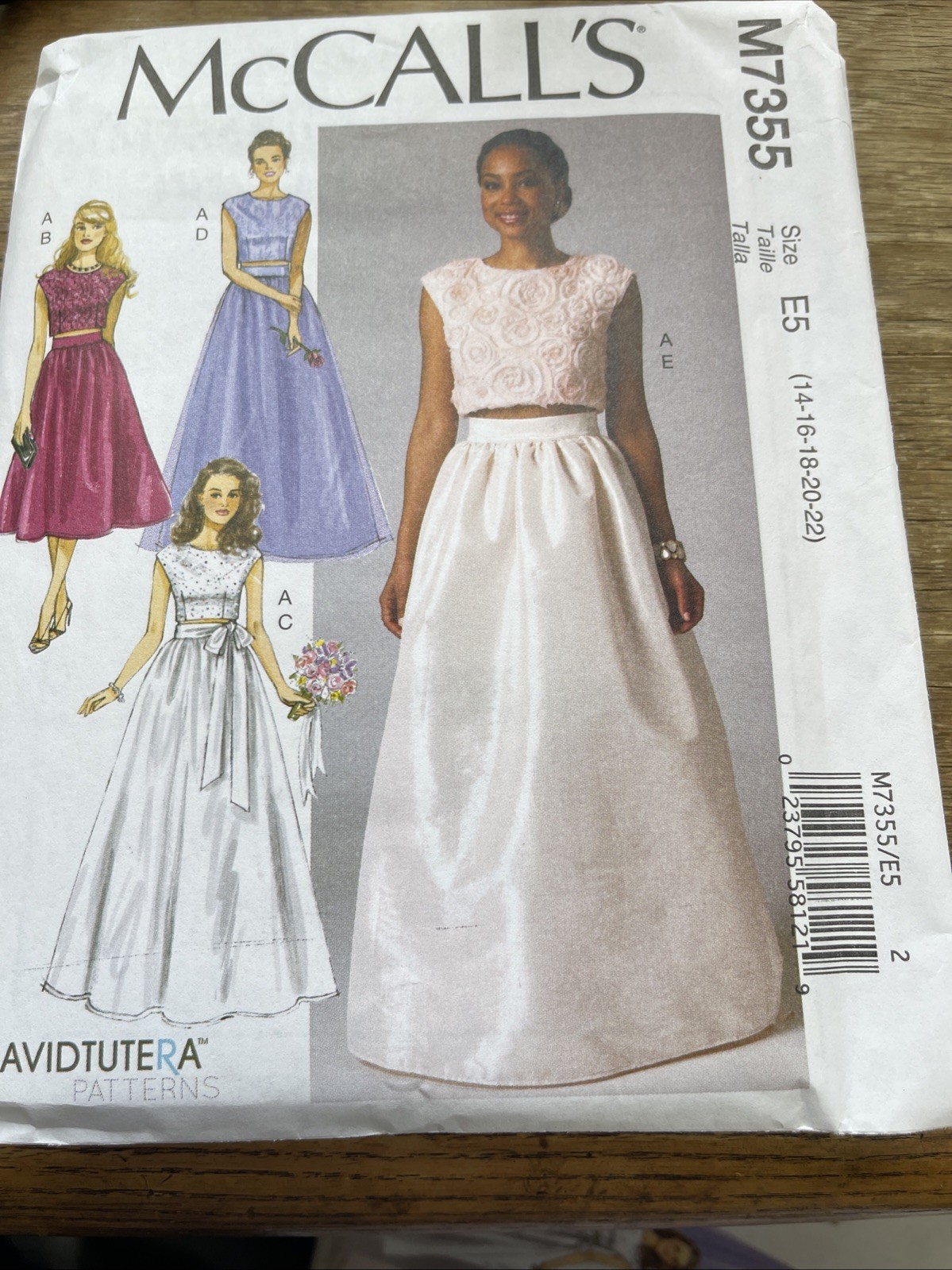 McCalls Pattern M7355 Ms Evening/Prom/Wedding Skirts w/Opts & Tops  Sz 14-22