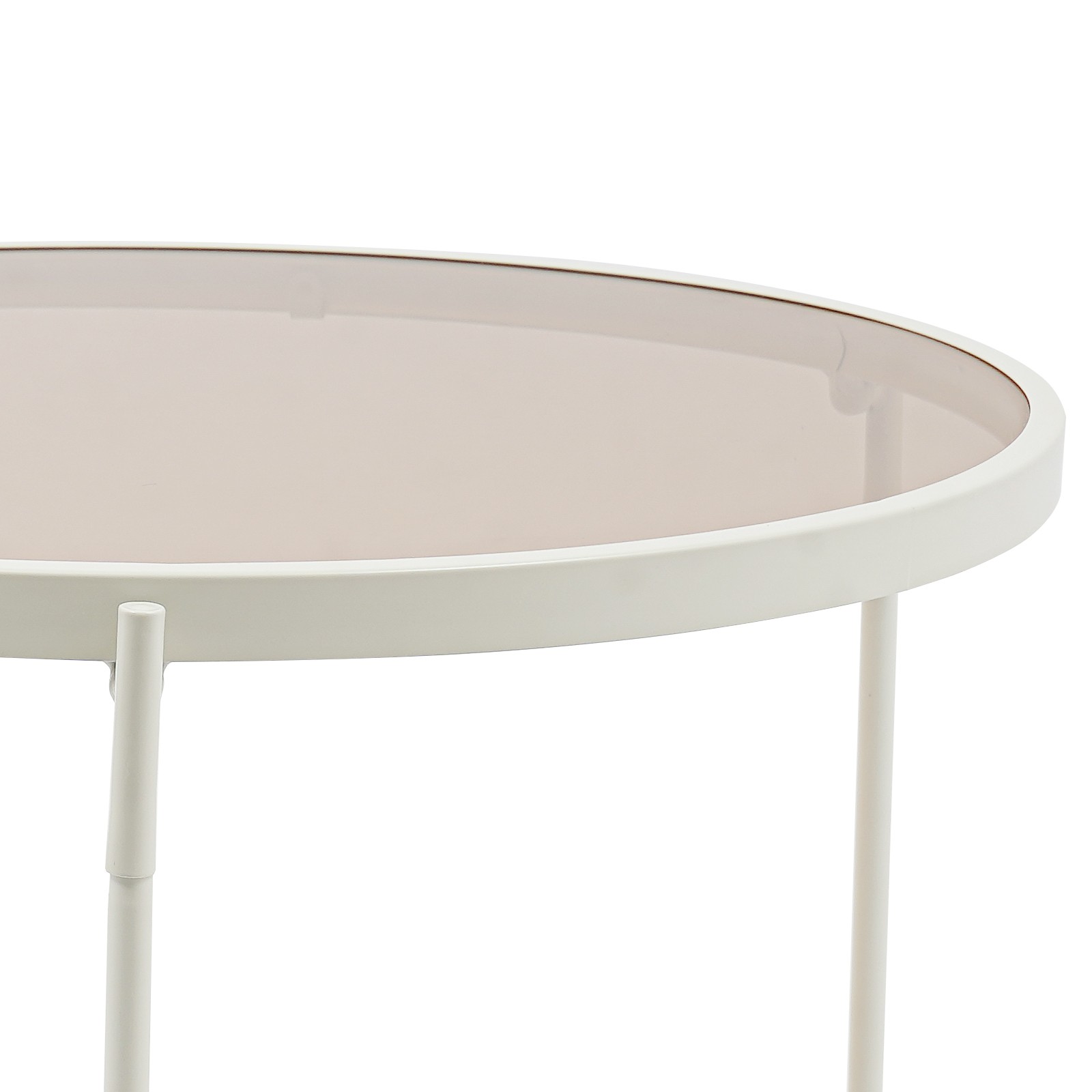 Modern Round 2-Tier Side Table, Coffee Table,tea table for balcony, study room